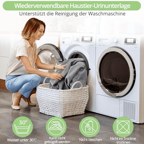 TAIKURA Waschbar Haustier-Urinunterlage, 2er 70*100CM Hundetrainingspad super Saugfähig, rutschfest & Auslaufsicher, Wiederverwendbare Trainingsunterlagen Puppy Pads für Hunde Katzen andere Haustiere