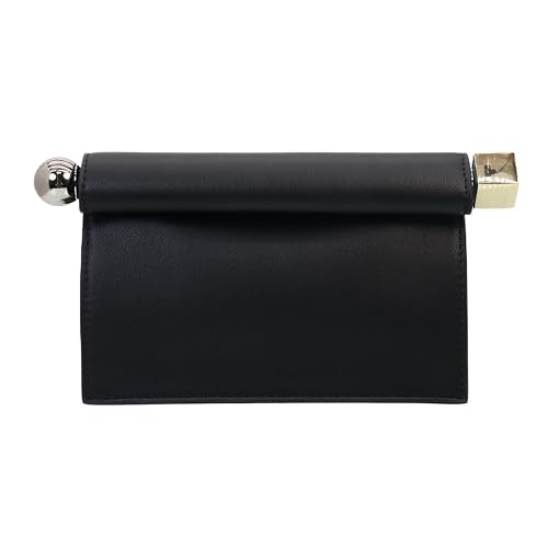 DKQXEIM Trendy PU Leather Clutch Bag for Women Versatile Folding Evening Purse Metal Decoration Crossbody for Banquet Party