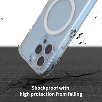 Sinjimoru for MagSafe Phone Grip, M-Tap Tok White & iPhone 15 Case Compatible with MagSafe, M-Airclo Basic