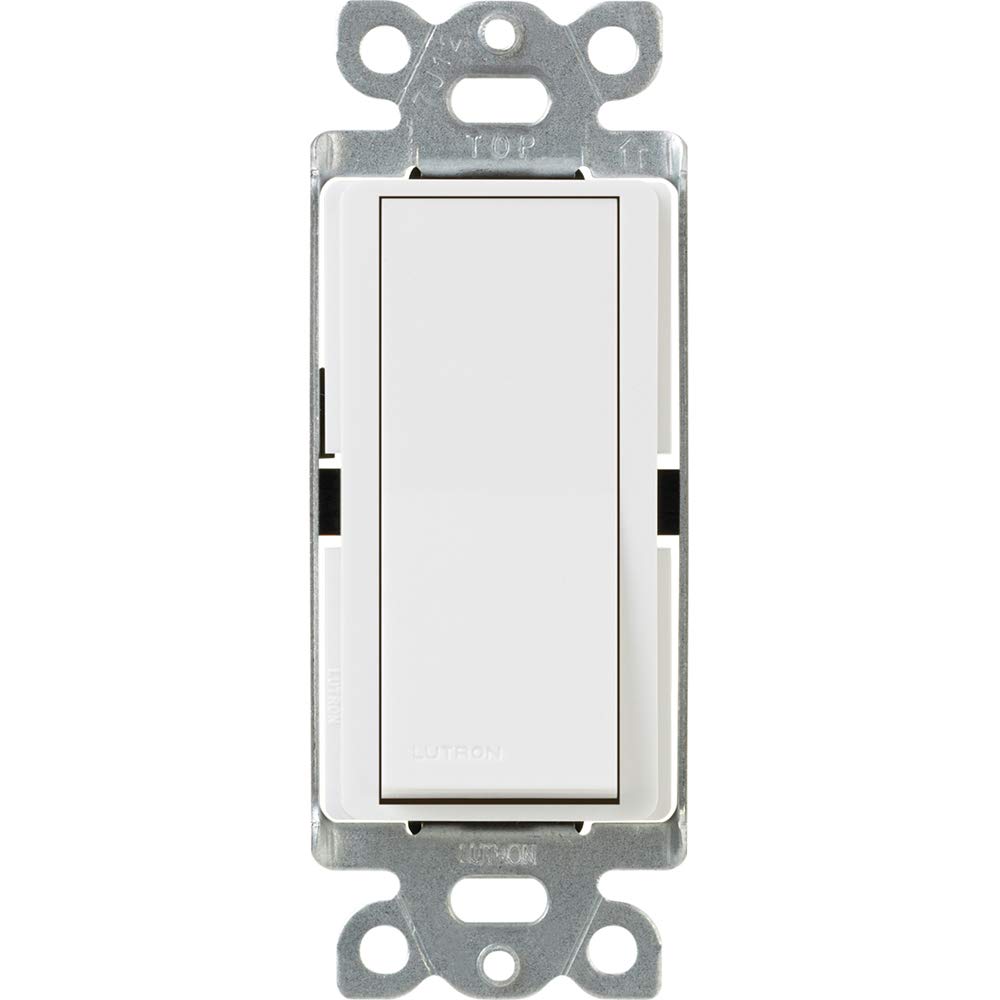 Lutron Claro 15 Amp SinglePole Paddle Switch, CA1PSWH, White Wall