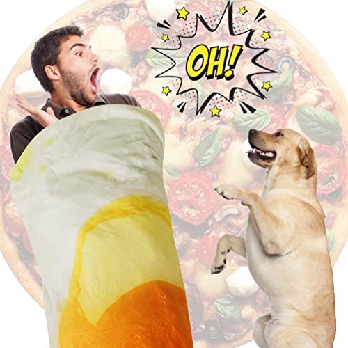 Image of Burritos Wrap Novelty Blanket,Realistic Egg Blanket,Soft Plush Round Throw Blanket for Bed,Couch or Travel