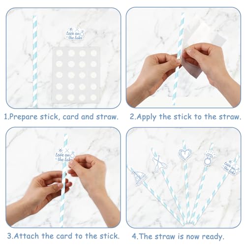 Serencatcher 50 pitillos de papel para fiesta temática lago miniatura 5