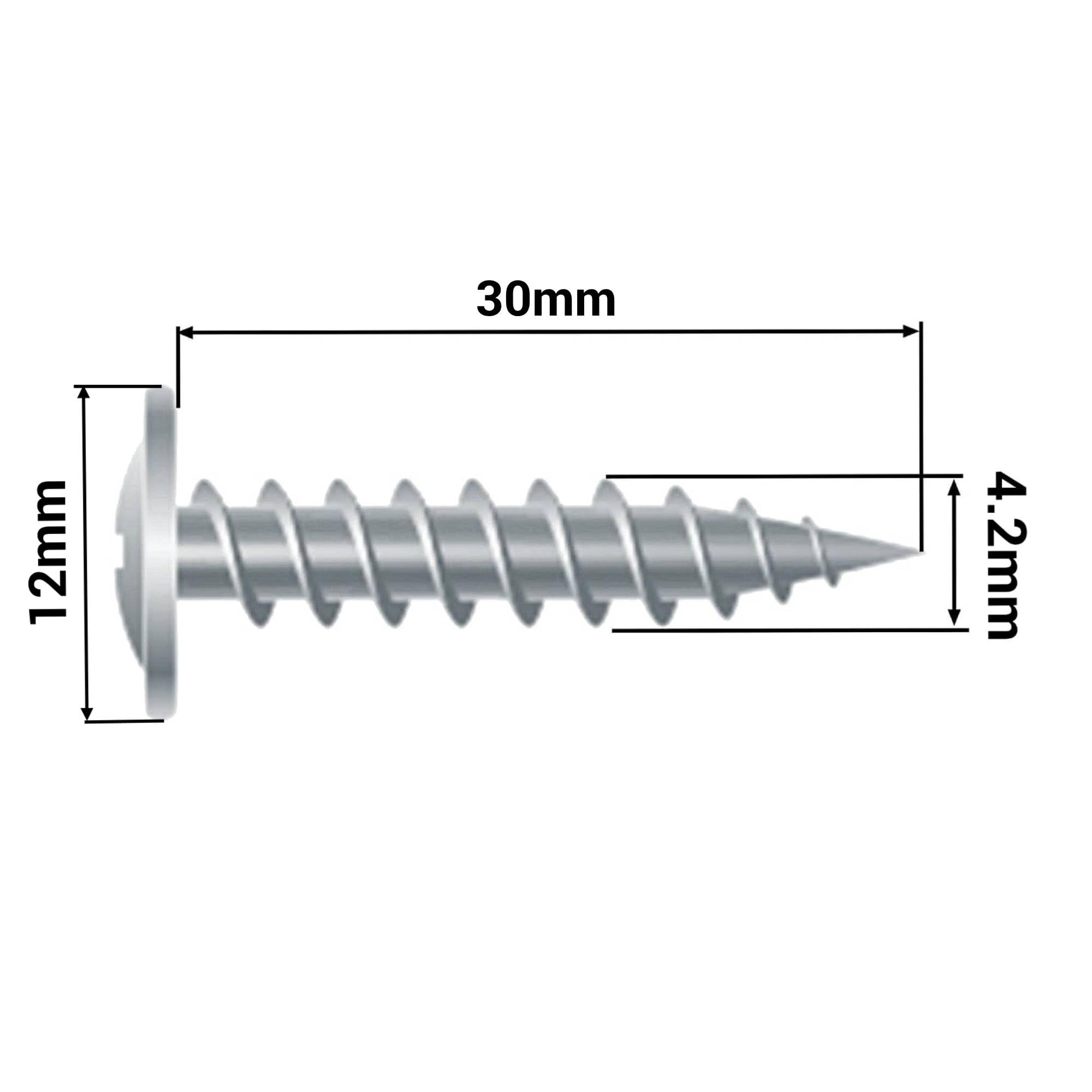 SKIR'CO (50 szt.) Malowane wkręty samogwintujące do drewna 4,2 x 30 mm, wkręt metalowy, łeb kratownicowy o zmodyfikowanym PH (czerwony tlenek RAL 3009)