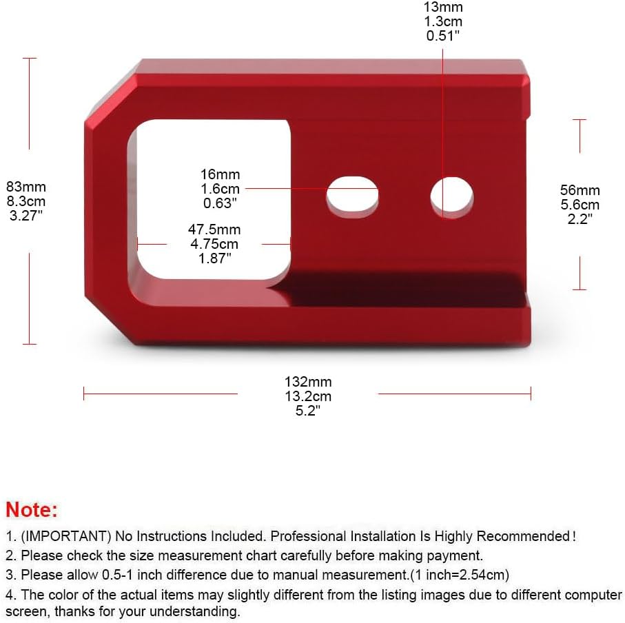 Dyno Racing 2PCS Red Tow Hooks Compatible with Toyota Tacoma 2024-2026, 4Runner 2025-2026 & Land Cruiser 250 2024-2025, Front Aluminum Direct Bolt On Shackle