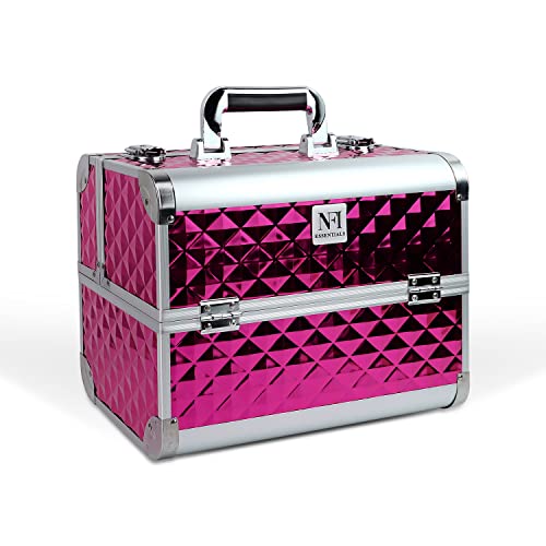 NFI essentials Cosmetic Box Makeup Bag Vanity Kit Travel Organiser Big Box Aluminium with Cardboard