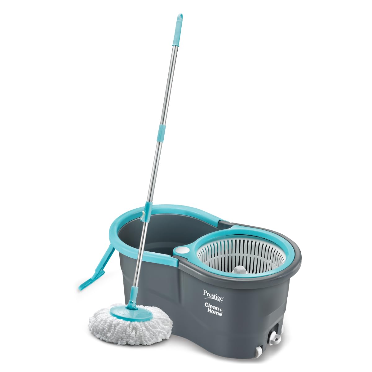 Prestige Plastic Cleanhome Alpha Mop with 2 Microfiber Mop Heads, Grey and Blue