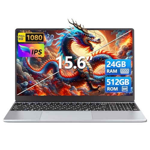Ekonavi Portatile PC 15,6 pollici, 24 GB di RAM 512 GB SSD Celeron N5095 Notebook, Laptop 1920 * 1080 FHD Touch ID Dual-Band WiFi Win11 Pro, con tastiera retroilluminata full size