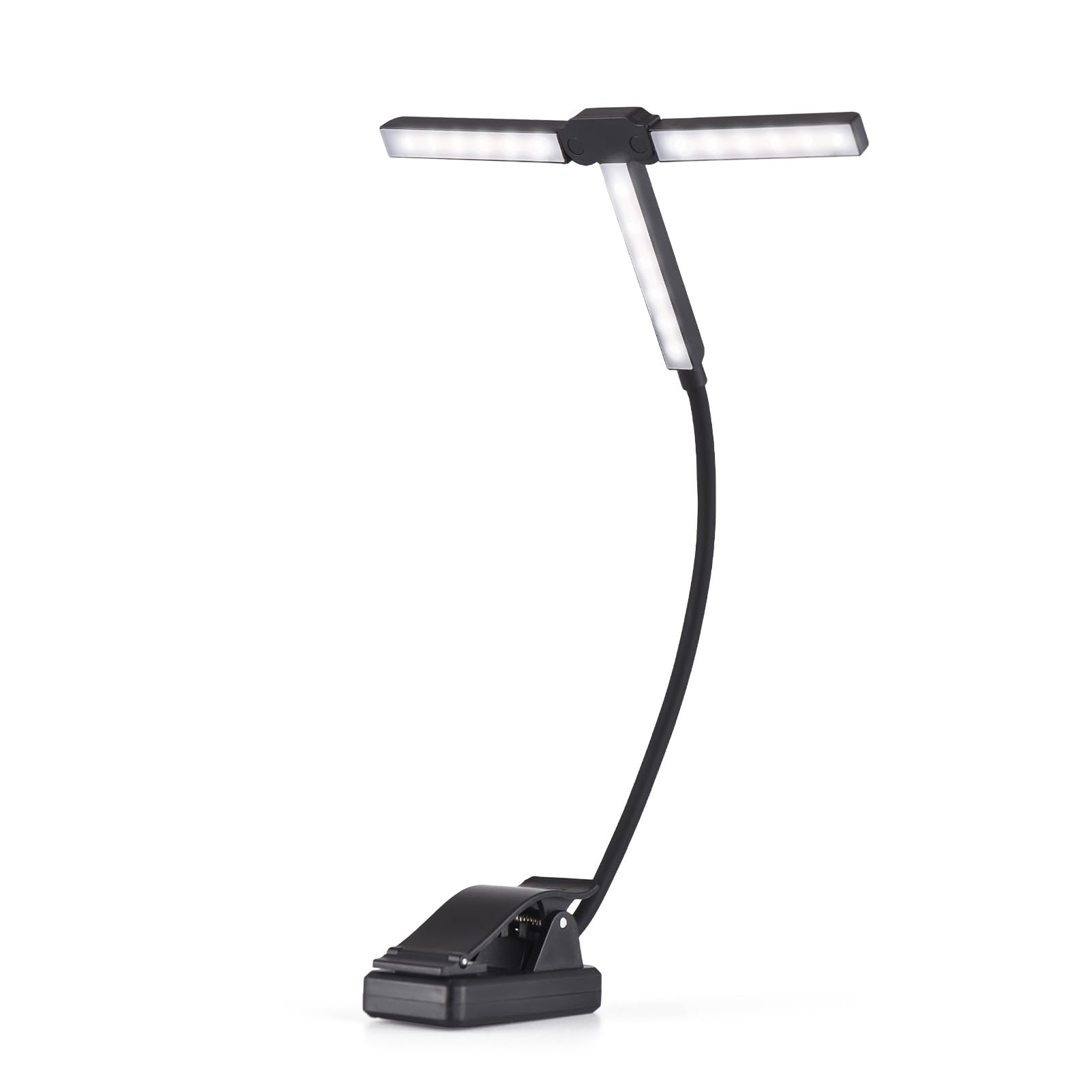 Btuty Music Score Light with Clamp T Shape Foldable Lamp 51 LED Beads 4 Color Temperatures 12 Brightness Adjustments Eye-Protection Rechargeable Desk Lamp for Piano Sheet Music Guitar Book Reading