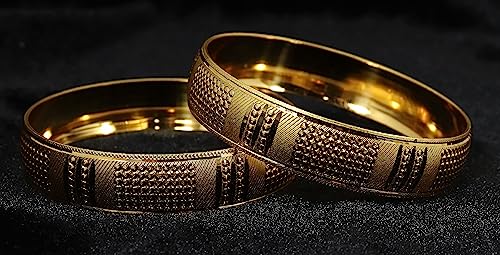 Image of NMII Brass Gold Plated Bangles Set For Women's & Girls (Pack of 2)