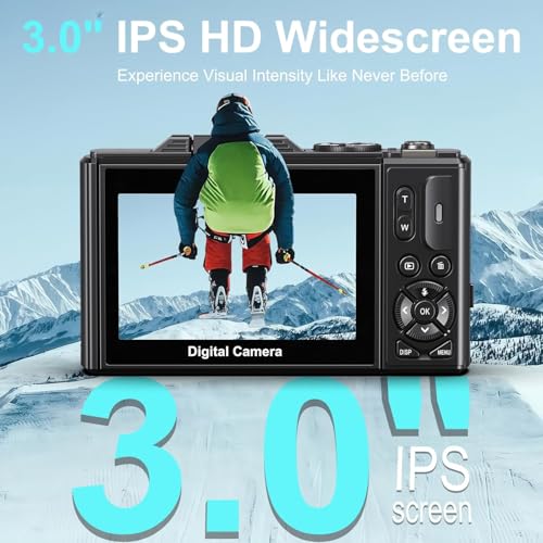 Image of Digital Cameras for Photography - 5K 75MP Vlogging Camera for YouTube WiFi - UHD Autofocus Vlog Camera 3 inch 180 Flip Screen with 18X Zoom - Travel YouTube with 32GB SD Card, 2 Batteries (CAM25)