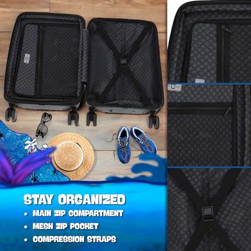 FUL Spongebob Squarepants 22.5 Inch Carry-On Luggage, Hardshell Rolling Suitcase with Spinner Wheels, Blue, Medium3