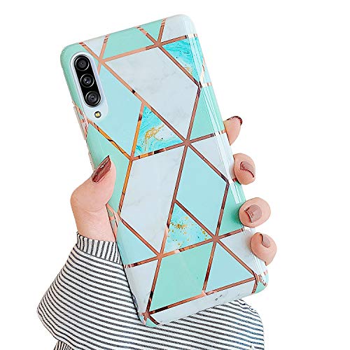 Robinsoni Case Compatible with Samsung Galaxy A90 5G Cover Silicone TPU Case Marble Mirror Reflection Case Colorful Plating Back Cover Ultra Thin Silicone Bumper Case Marble Case Red