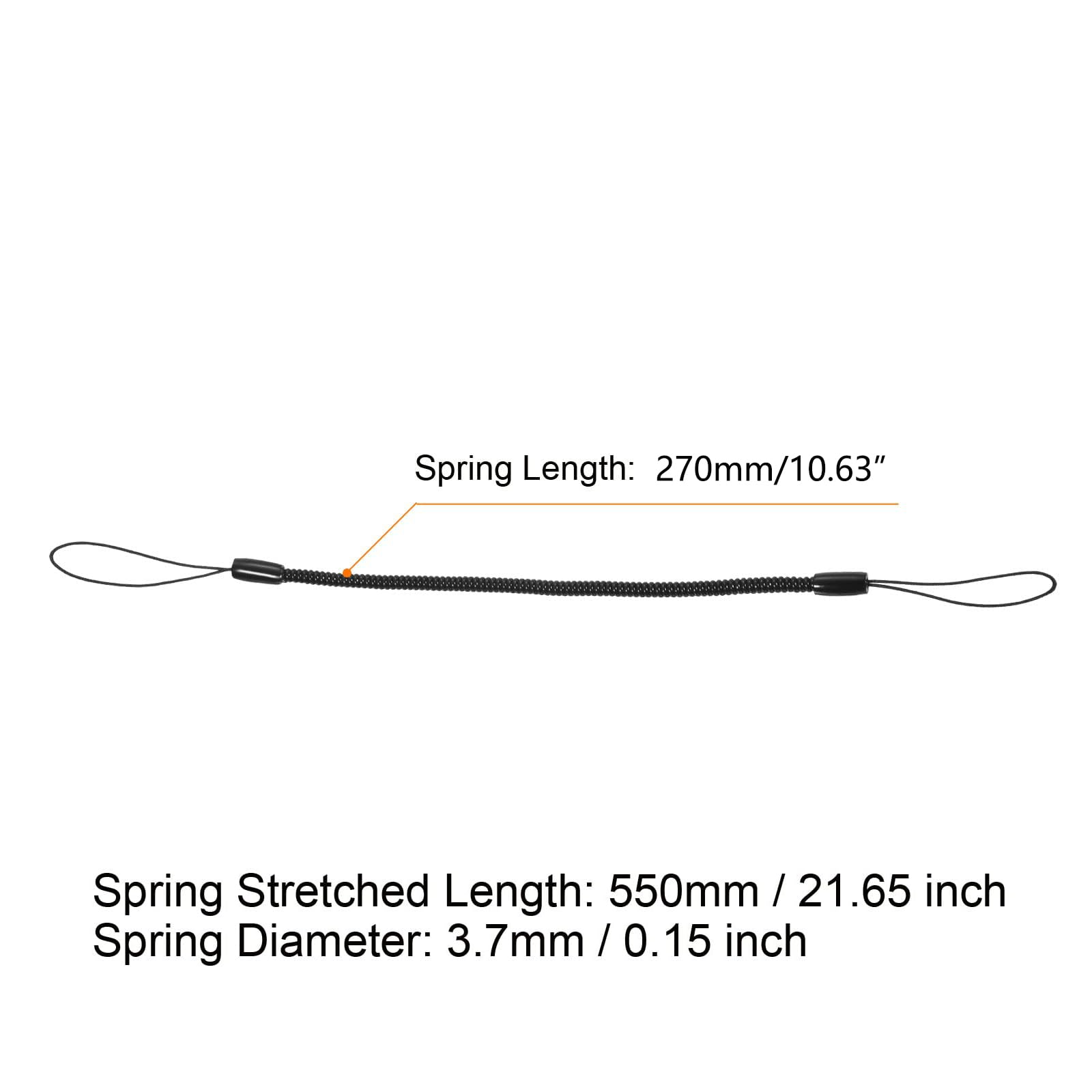 TA-VIGOR 5Pcs Elastic Tether Lanyard, 3.7mm Dia x 270mm Retractable Spring Coil Strap Anti-Lose Pen Leash - Image 2