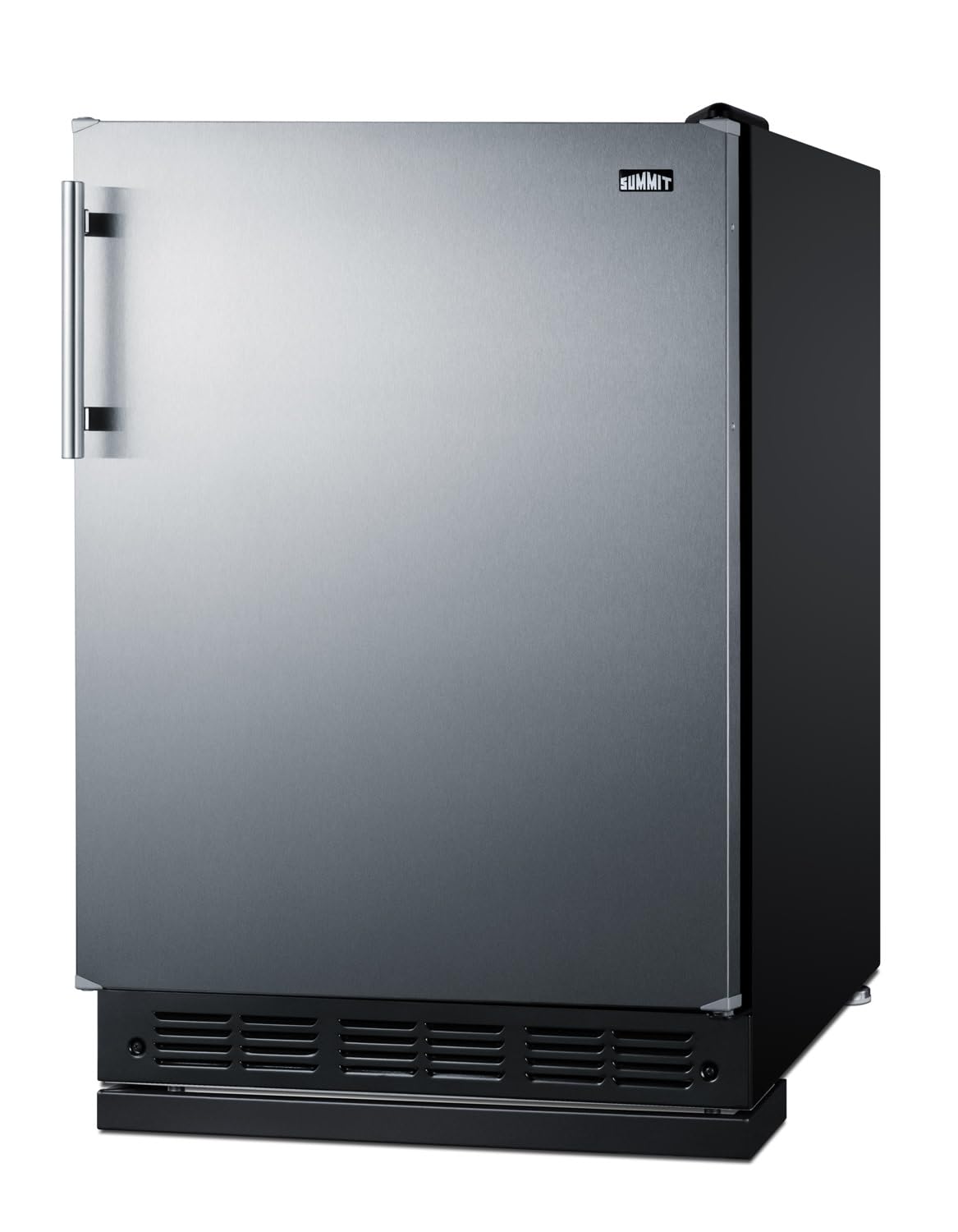 Summit Ct66bk2ssrs 24” Wide Adjustable Under Counter Refrigerator-Freezer 4.9 Cu.Ft. Made In Europe With Automatic Defrost Operation, Reversible Stainless-Steel Door, Black Interior (Right Hand Door) on Fridge.com - View 6
