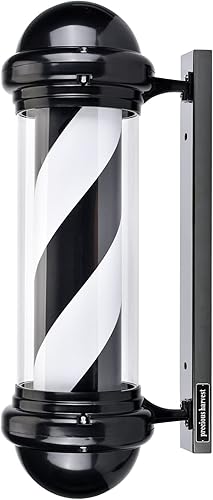 Poste de luz de peluquero de 30 pulgadas, fuente de luz LED, luminoso superior, montaje en pared, accesorio de luz giratoria de barbería en blanco y