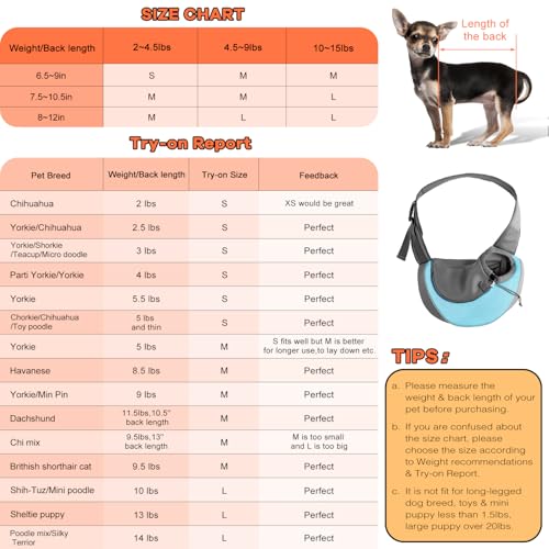 image for YUDODO Pet Dog Sling Carrier Breathable Mesh Travel Safe Sling Bag Car