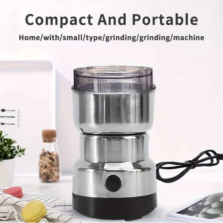 Image of Grinder Electric Stainless Steel Maker Coffee Spices Grains Nuts Herbs Portable Mixer Pack of 1