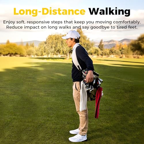Image of Men's Spiked Golf Shoes Slip-On Waterproof Non-Slip Lightweight Outdoor Walking Shoes for Golfers Footwear US Size 7-12