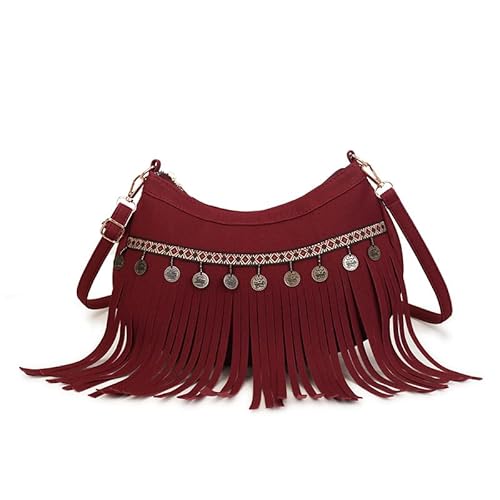 AVZYARDY Bolso de Hombro con Flecos para Mujer, Cartera Cruzada Boho con Borla, Bolsa Hobo de Ante Sintético con Correa Ajustable, Estilo Vintage Retro para Looks Casual, Viajes y Uso Diario AVZYARDY Bolso de Hombro con Flecos para Mujer, Cartera Cruzada Boho con Borla, Bolsa Hobo de Ante Sintético con Correa Ajustable, Estilo Vintage Retro para Looks Casual, Viajes y Uso Diario