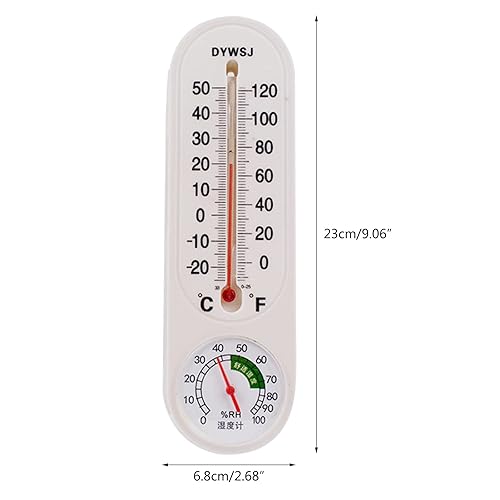 Miniatura 8 de appuivbt Termómetro de pared, termómetro para interiores y exteriores con doble escala, ℉ y ℃, termómetro para colgar en la pared, higrómetro para