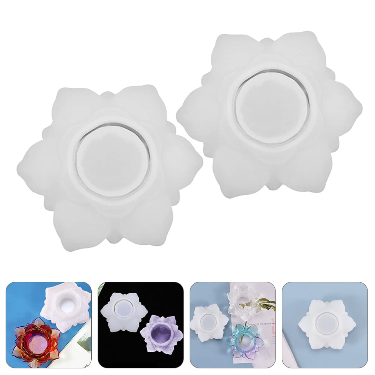 Stampo Artigianale in Silicone Per Candelieri A Forma Di Loto Per Contenitori E Portacandele
