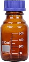 Vista 13 de Botellas ámbar de almacenamiento de medios de laboratorio, recipiente de vidrio graduado marrón GL45, tapa de rosca a prueba de fugas, multiusos Azul