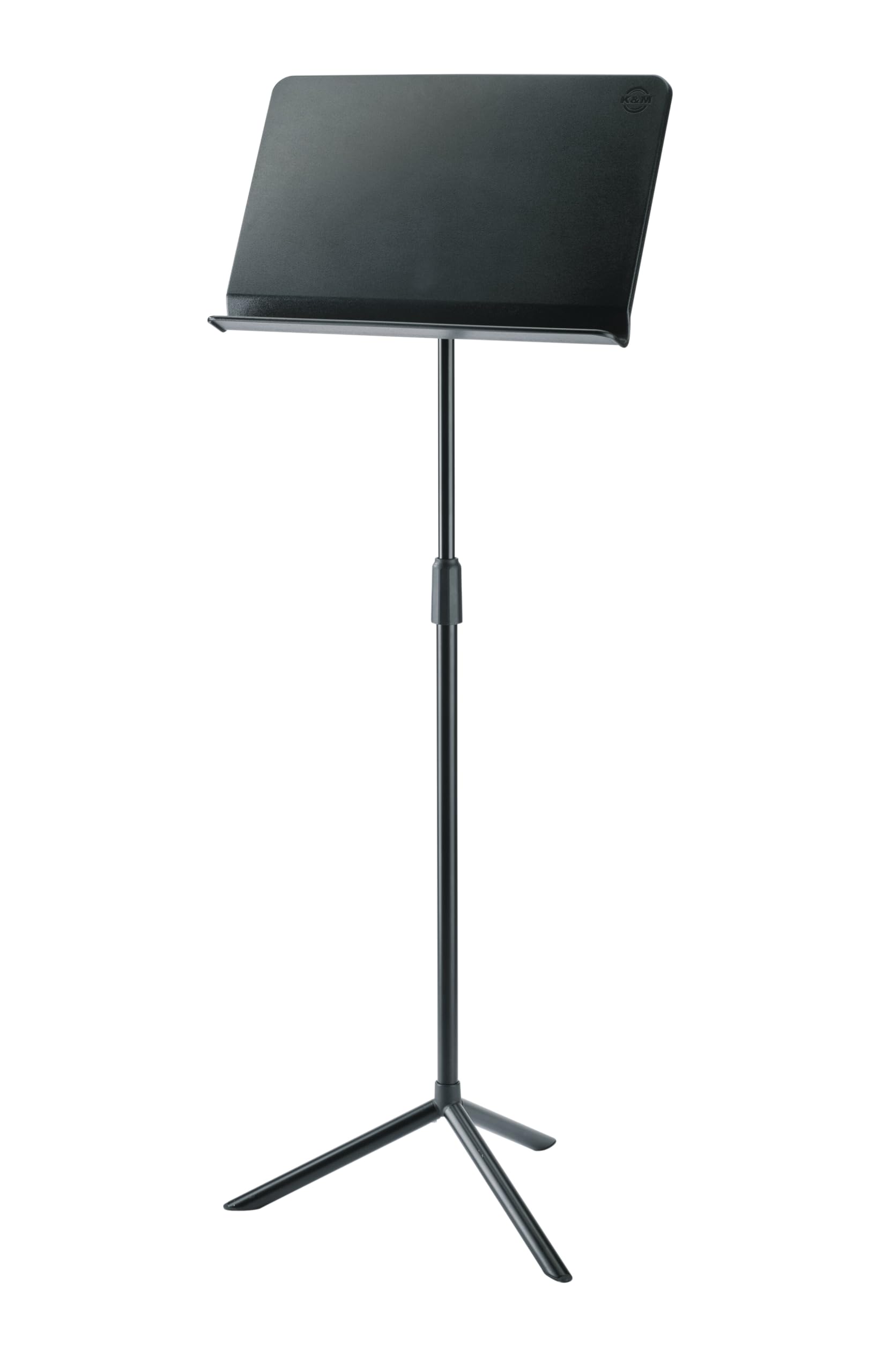 K&M 11925 Orchesternotenpult Schwarz - Notenständer bis 128 cm stufenlos ausziehbar - mit Dreifuß - stapelbar