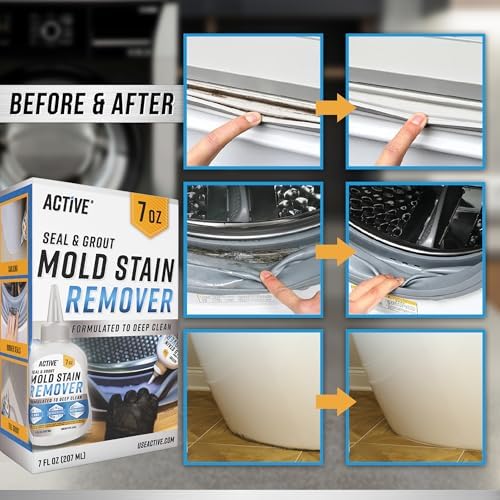 ACTIVE Mold Stain Remover Gel Cleaner Heavy Duty Stain Cleaner for Front Loader Washing Machine Seal, Bathroom Grout, Shower, Caulk - Front Load Washer Cleaning Solution - 7 Fl Oz - View 6