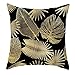 Hoisy Poszewki na poduszki na zewnątrz, jesienna poszewka na poduszkę wzór liścia czarny żółty rozmiar 45 x 45 cm