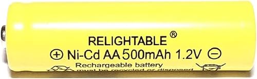 Paquete de 12 baterías recargables de níquel cadmio de 1.2 V AA de 500 mAh para luces solares, iluminación de paisaje de césped (tamaño AA)