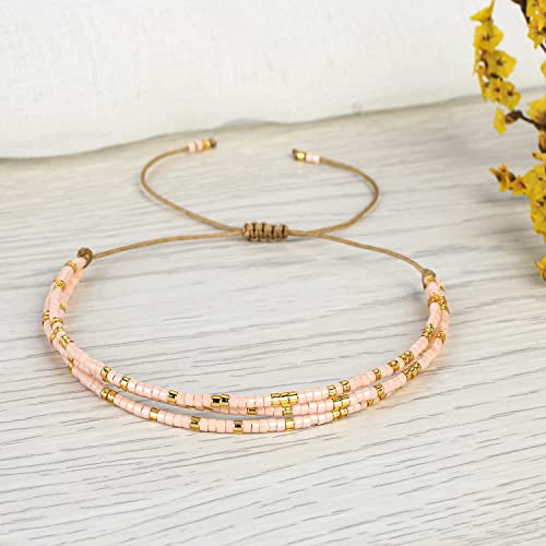 Image of KELITCH Adjustable Multi Strand Bracelets Colorful Miyuki Seed Beads Wrap Bracelets Bangle Women Jewelry