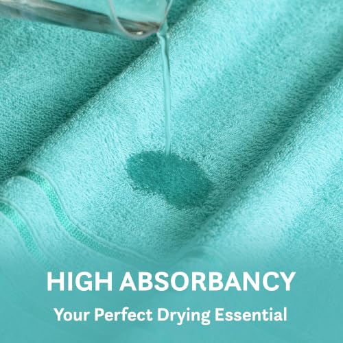 Image of MYTRIDENT Trident Hand Towels, 100% Cotton, Highly Absorbent, Super Soft, 2 Piece Hand Towel Set, 400 GSM, Hand Towel Set of 2,Gym - Spa Towel, Comfort Living Towel-Sea Green | Highly Absorbent, Super Soft, Gym Towel, Spa Towel, Comfort Living