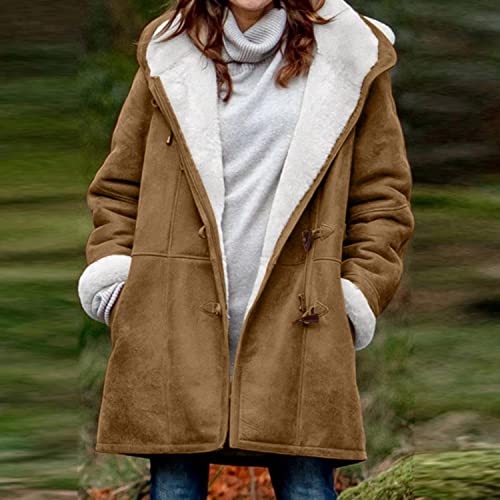 Womens Winter Coats Fuzzy Jacket Warm Plush Hoodies Horn Button Sweater Coat Plus Size Wool Jacket Velvet Outerwear2