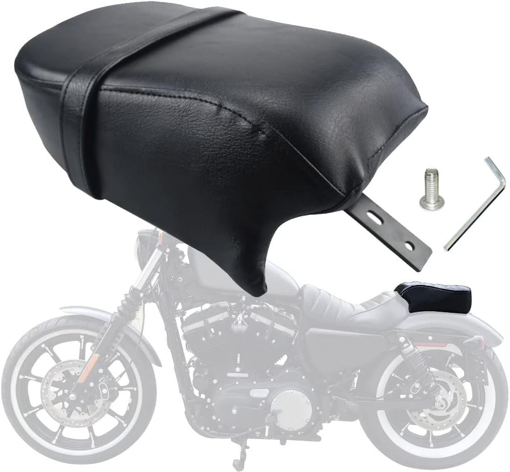 WOWTK Leather Rear Passenger Seat Pillion Fits for Harley Sportster 48 72 XL1200X 2016-2022