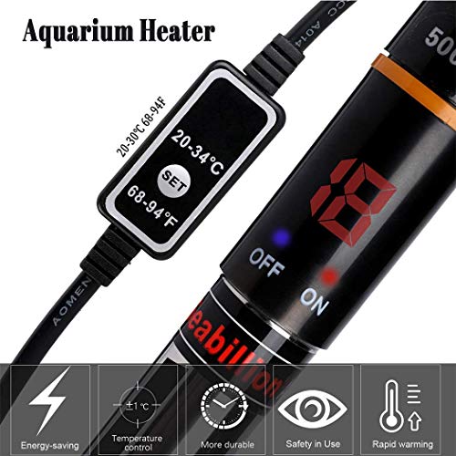 image for Sheye 500W Aquarium Heater, Fast Heating Submersiber Thermostat, Fish 