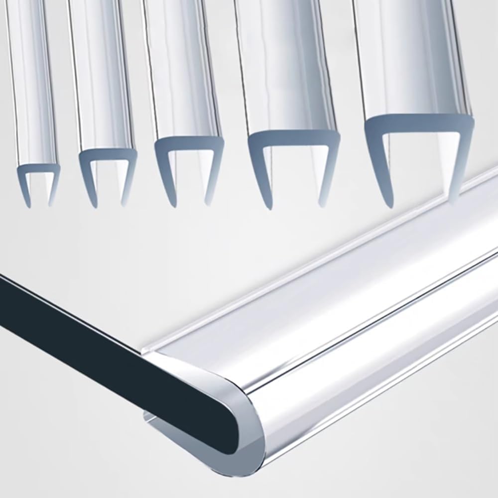 5m Transparenter U-Form Kantenschutz, Klemmprofil Kantenzierstreifen Für Glastische, Selbstklemmend Tischkantenschutz Dichtungsstreifen(24-26mm)