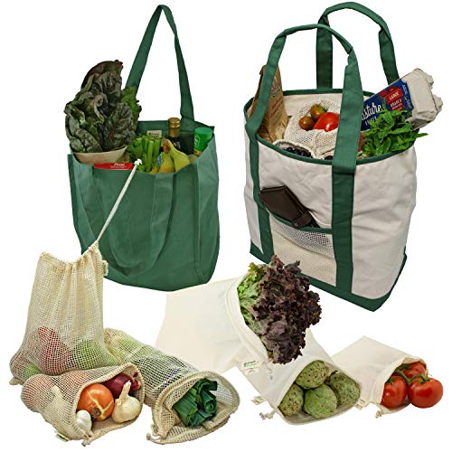 Simple Ecology Reusable Grocery Shopping Bag Set