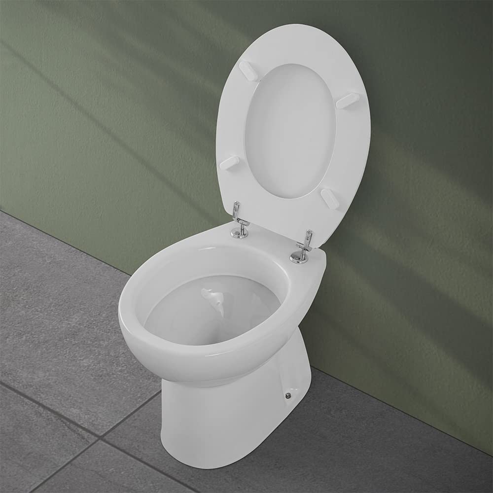 Inbagno Sanitari Bagno in Set, Completo di WC, copriwater, Bidet e lavabo 65 cm con Colonna