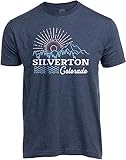 Silverton, CO | Colorado Tee Rocky Mountain State Pride T-Shirt for Men Women - (Adult,L) Vintage Navy