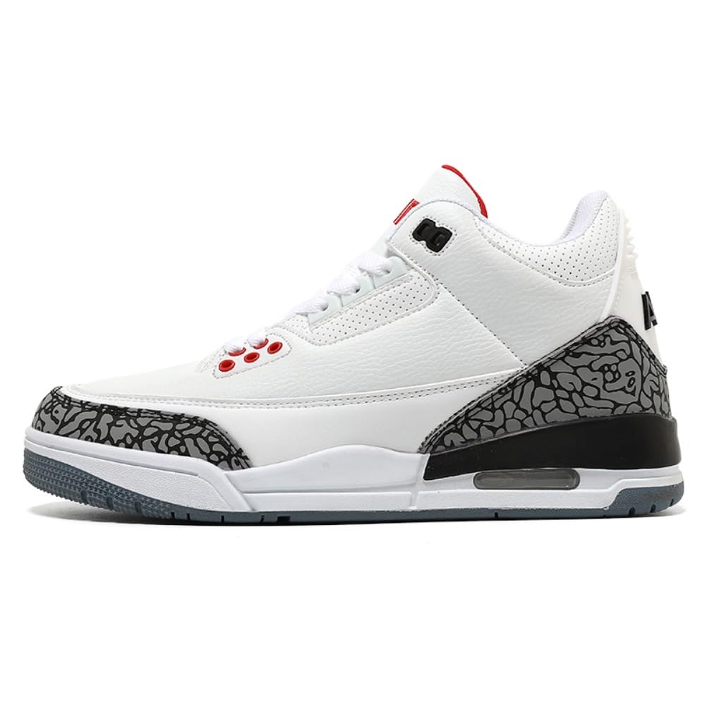 Sneaker Herren Damen Retro Skateboardschuhe Laufschuhe Turnschuhe mit Luftpolster Walkingschuhe Studenten Anti-Rutsch leichter Jungen Mädchen Basketballschuhe modisch Sportschuhe (Weiß Grau 1,45)