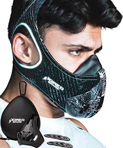 Training Mask Workout Resistance Breathing Trainer Reflective with Air Filters, Bonus Case & Cover Boost Your Endurance Exercise in Fitness Gym Outdoor Sports Running Gear for Men Women [16 Levels]