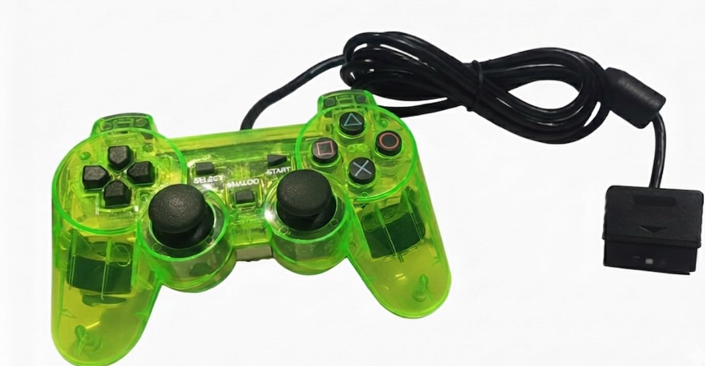 Premium PS2 Compatible Wired Controller – High-Performance Gamepad for PlayStation 2 (All Models) Ergonomic Gamepad with Dual Vibration Feedback, Precision 360° Analog Sticks, Ergonomic Pro Grip - (Green)-image-17