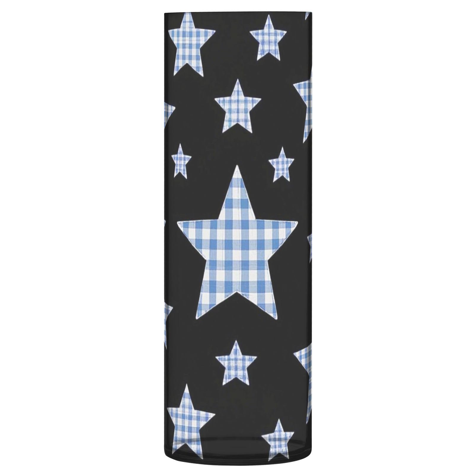 Jarrón decorativo con estrellas negras para estanterías de salones y bibliotecas