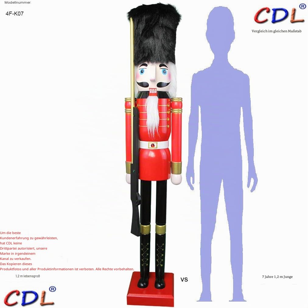 4-Füße/5-Feet/6-Feet Riesen Holz Nussknacker König/Soldier - Rot