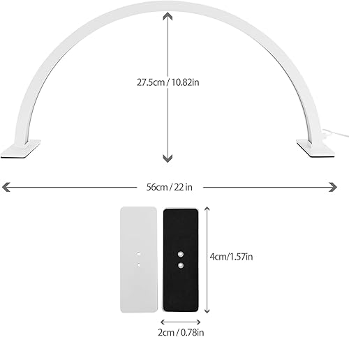 Miniatura 8 de Lámpara de escritorio de uñas de media luna de 22 pulgadas, luz de media luna para escritorio de uñas, luz de pestañas para extensiones de pestañas
