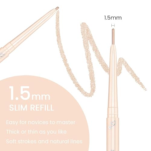 Miniatura 4 de Kaely Lápiz delineador de ojos de gel delgado de 0.069 pulgadas, delineador de ojos de gato brillante, delineador de ojos suave color crema,