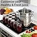 IPRETTI 10 PCS Stainless Steel Induction Steam Juicer for Fruit & Vegetable Juice Extractor Family Size with Glass Lid, 2 Hoses, Clamp & Loop Handles, One Pair Silicon Gloves and Tube Brush