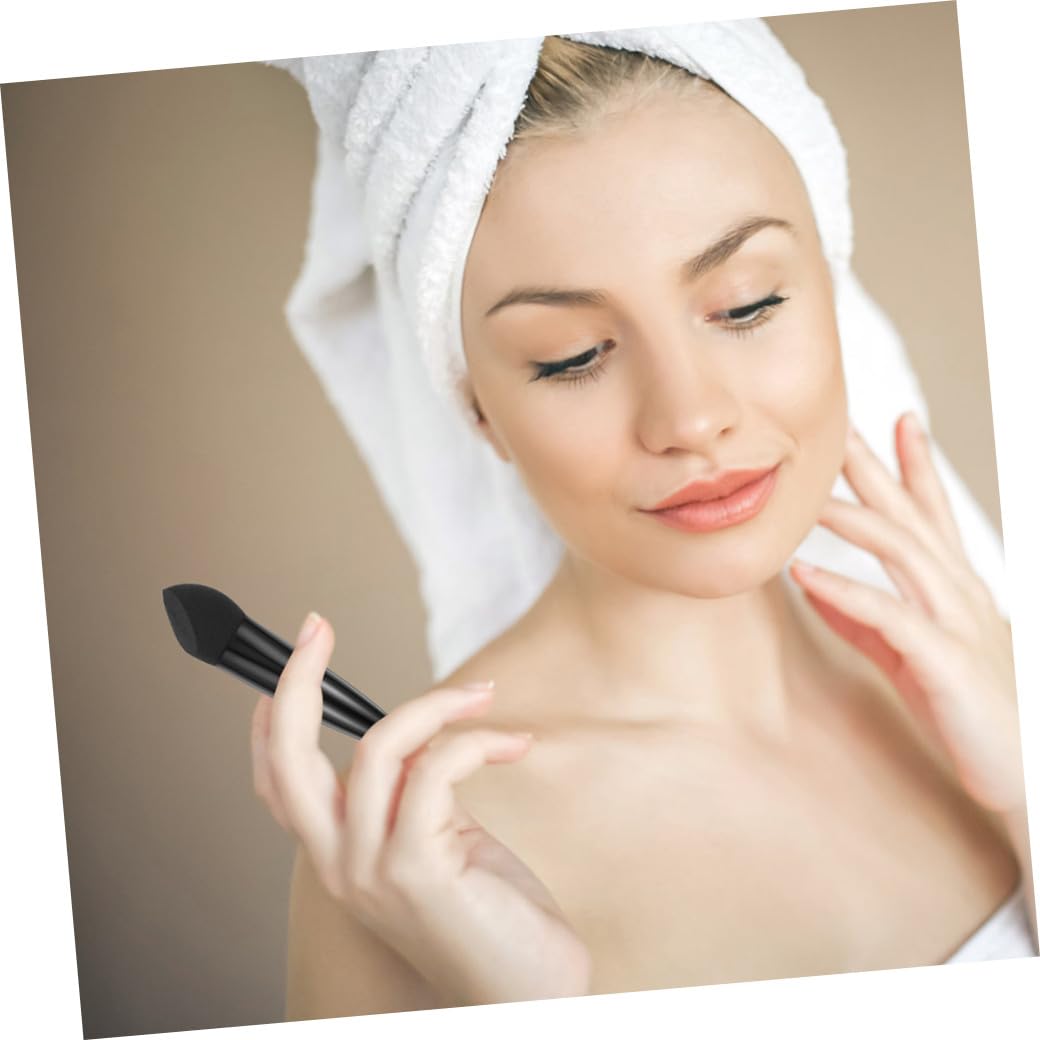 Esponjas De Maquillaje Flexibles y Pinceles De Esponja 6 Piezas Tamaño Portátil Para Productos De Belleza Uso Diario Profesional Kit Cosmético Rosa y Negro