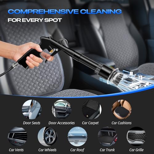 Image of Car Cleaning Gun Detailing Interior Dryer Air Blow Gun, High Pressure Blower Gun, Car Detailing Kit Interior Cleaner, Car Detailing Tools for Car Quickly Blasts Dirt and Dust Works with Air