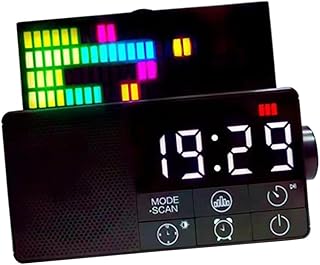 UKCOCO Rádio Tablescape Decoração Grande Relógio Digital Relógio De Mesa Despertador De Temperatura Alto-Falante Relógio Grande Visor Alto-Falante Despertador Rádio Relógio Captador